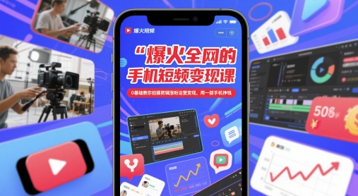 爆火全网的手机短视频变现课，0基础教你拍摄剪辑涨粉运营变现，用一部手机挣钱星浩好项目网-专注分享网络创业项目落地实操课程 – 全网首发_高质量创业项目输出星浩好项目网