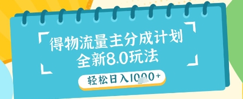 最新得物流量主分成计划，独家原创玩法，轻松日入1k+【揭秘】星浩好项目网-专注分享网络创业项目落地实操课程 – 全网首发_高质量创业项目输出星浩好项目网