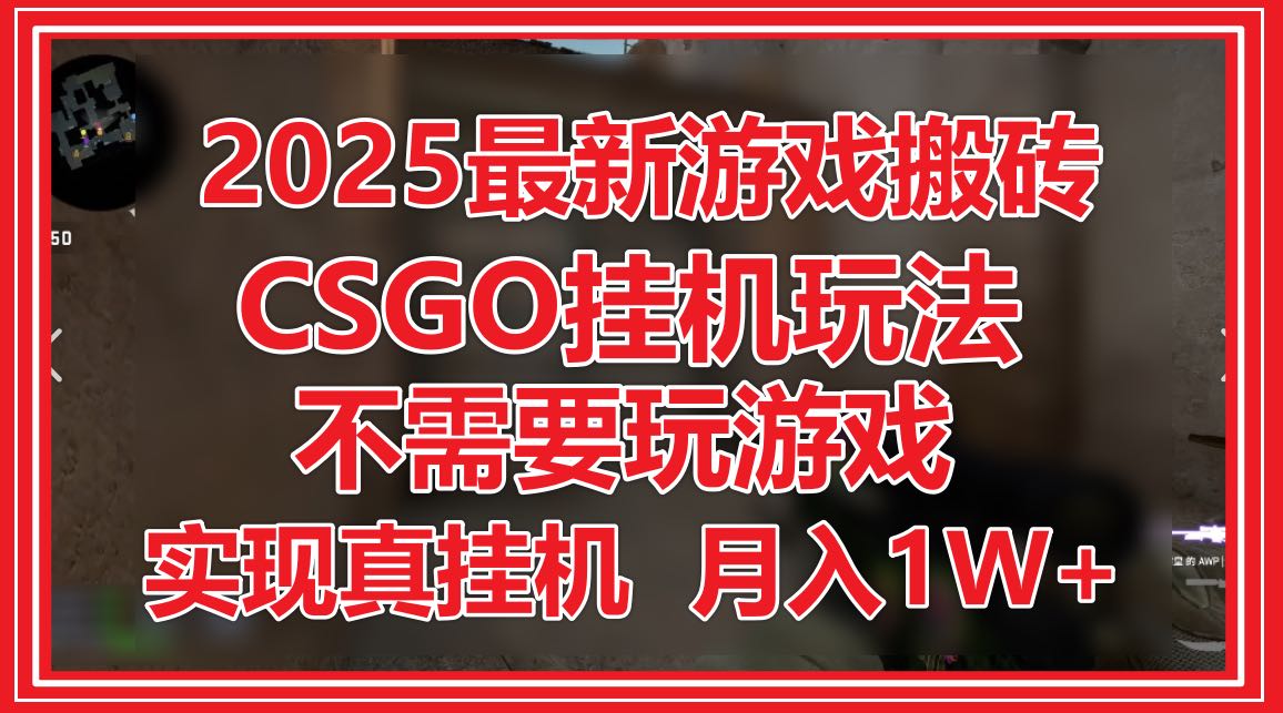 2025最新游戏搬砖，CSGO挂机，不需要玩游戏，实现真挂机，月入1W+星浩好项目网-专注分享网络创业项目落地实操课程 – 全网首发_高质量创业项目输出星浩好项目网