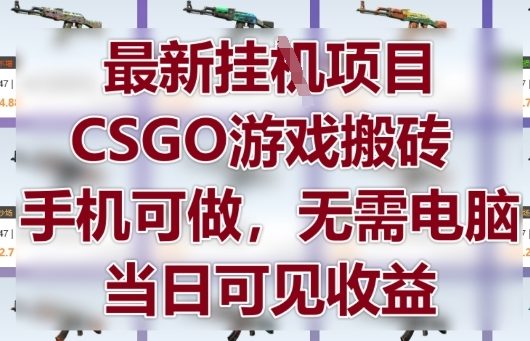 最新挂G项目,CSGO游戏搬砖,手机可做,无需电脑,当日见收益【揭秘】星浩好项目网-专注分享网络创业项目落地实操课程 – 全网首发_高质量创业项目输出星浩好项目网