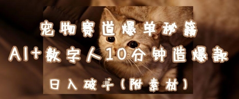 宠物赛道爆单秘籍：AI+数字人10分钟造爆款，日入1k星浩好项目网-专注分享网络创业项目落地实操课程 – 全网首发_高质量创业项目输出星浩好项目网